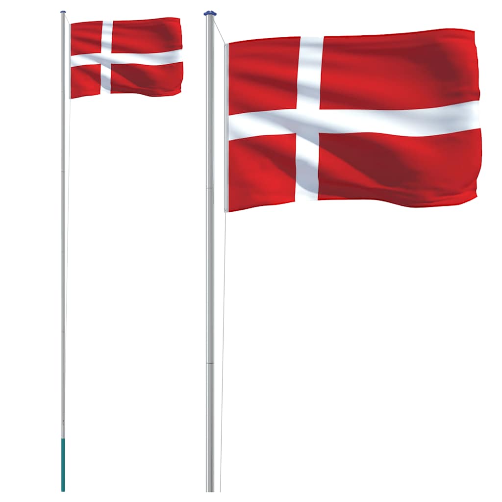 Drapeau et mât du danemark en aluminium de 6,23 m - number 2.