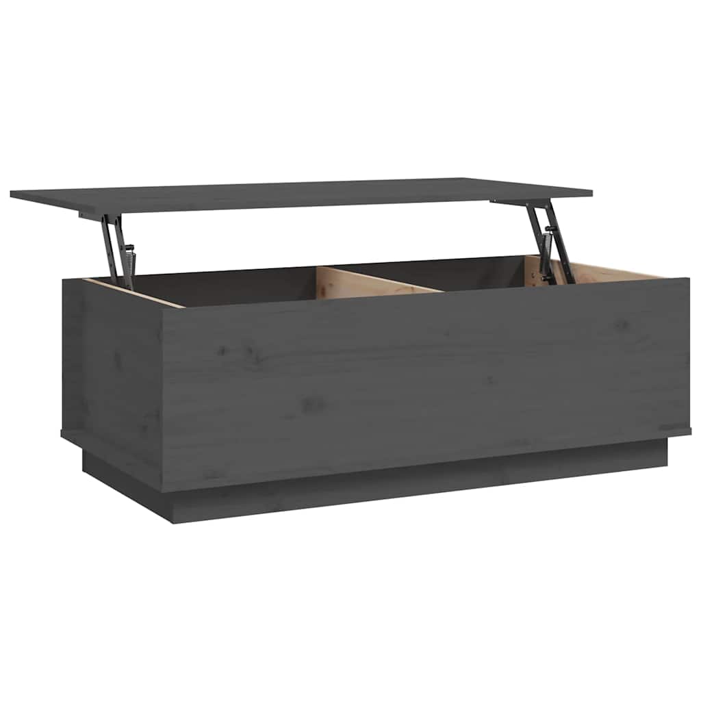 Sofabord 100x50x35 cm massivt fyrretræ grå - number 8.