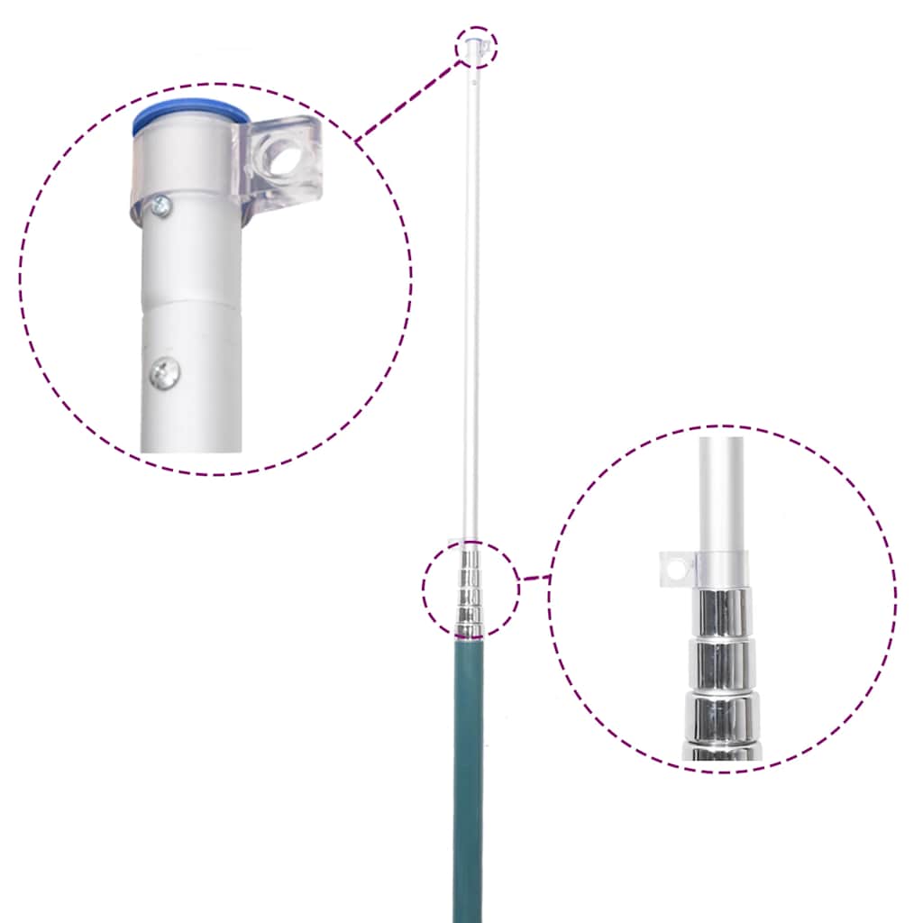 Mât télescopique pour drapeau 5,5 m en aluminium couleur argent - number 3.