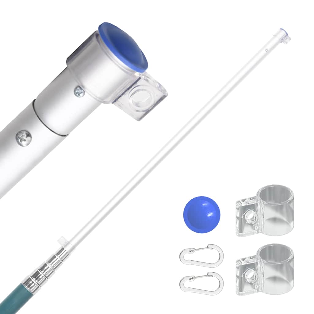 Mât télescopique pour drapeau 5,5 m en aluminium couleur argent - number 4.