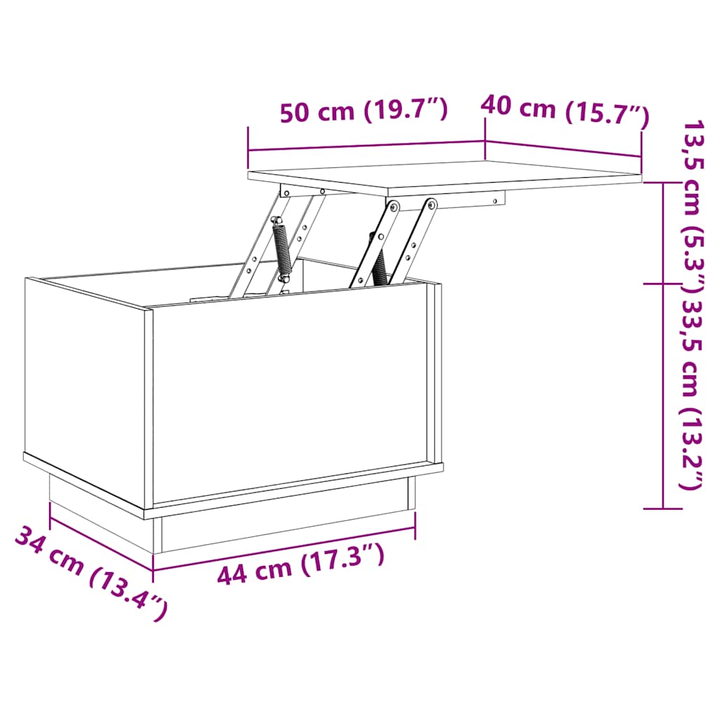 Stolik kawowy 40x50x35 cm sosna lita - kolor naturalny, 1 - number 10.