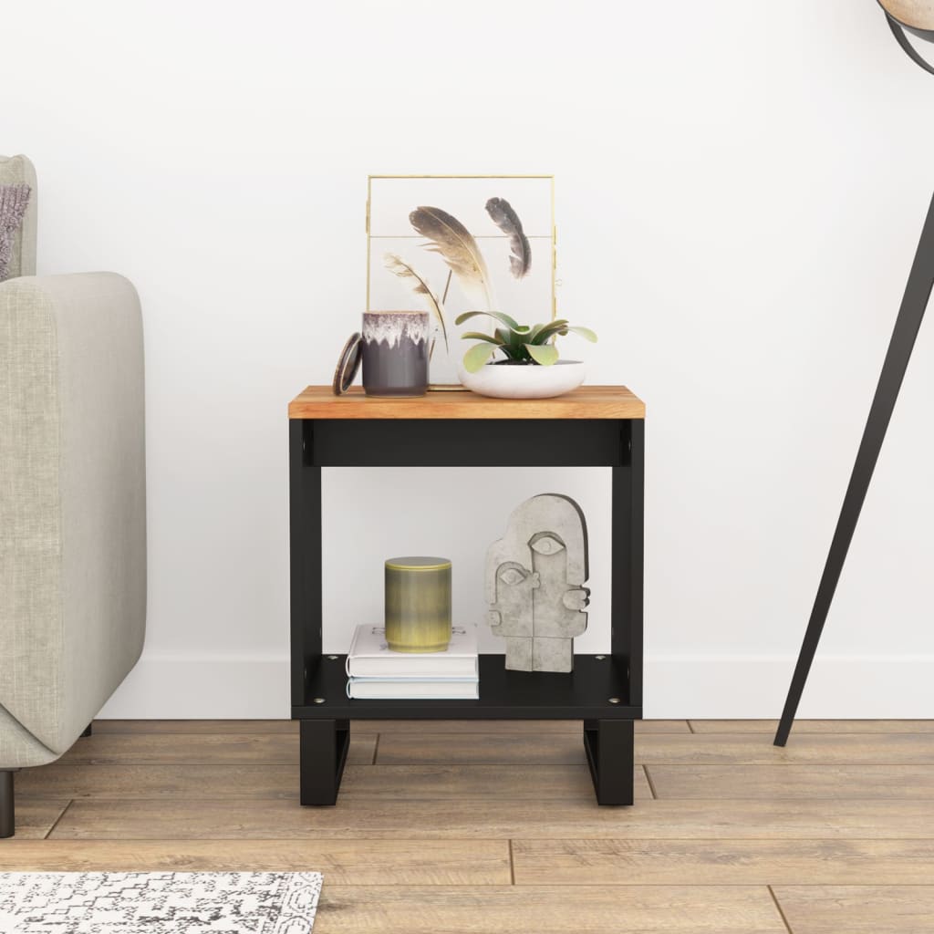 Sofabord 40x31x46 cm massivt akacietræ og konstrueret træ - number 3.