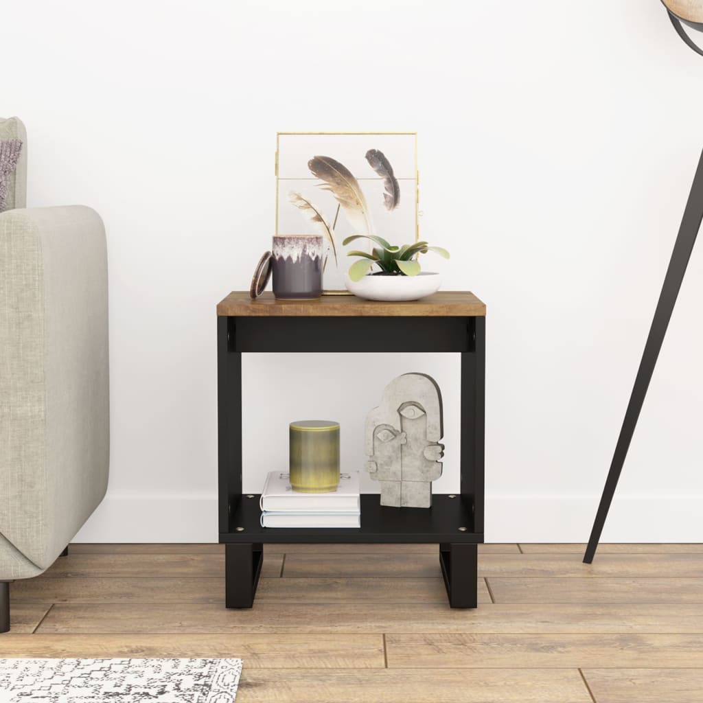 Stolik kawowy 40x31x46 cm lite drewno mango i drewno warstwowe - kolor miodowy, 1 - number 3.