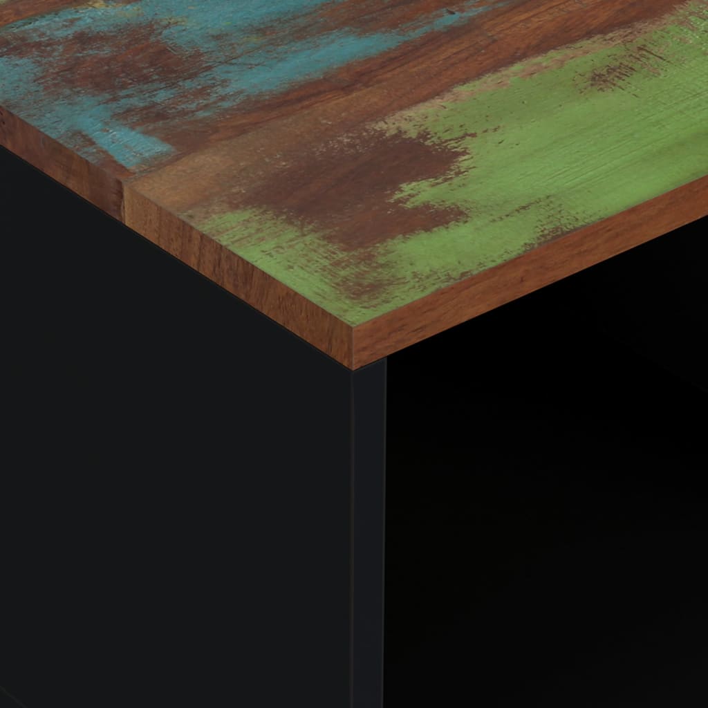 Sofabord 80x50x40 cm massivt genbrugstræ og konstrueret træ - number 8.