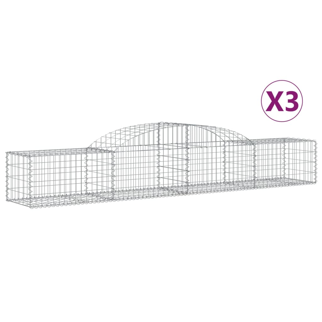Curved gabion basket pcs. galvanized iron - 300 x 50 x 40/60 cm, 3 - number 2.