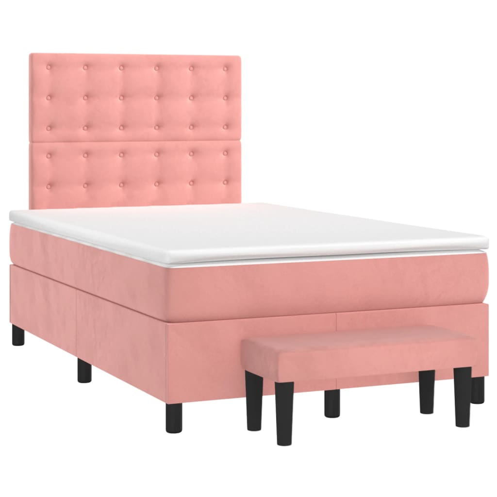 Continental bed velvet - pink, 120 x 200 cm, przyciski - number 3.
