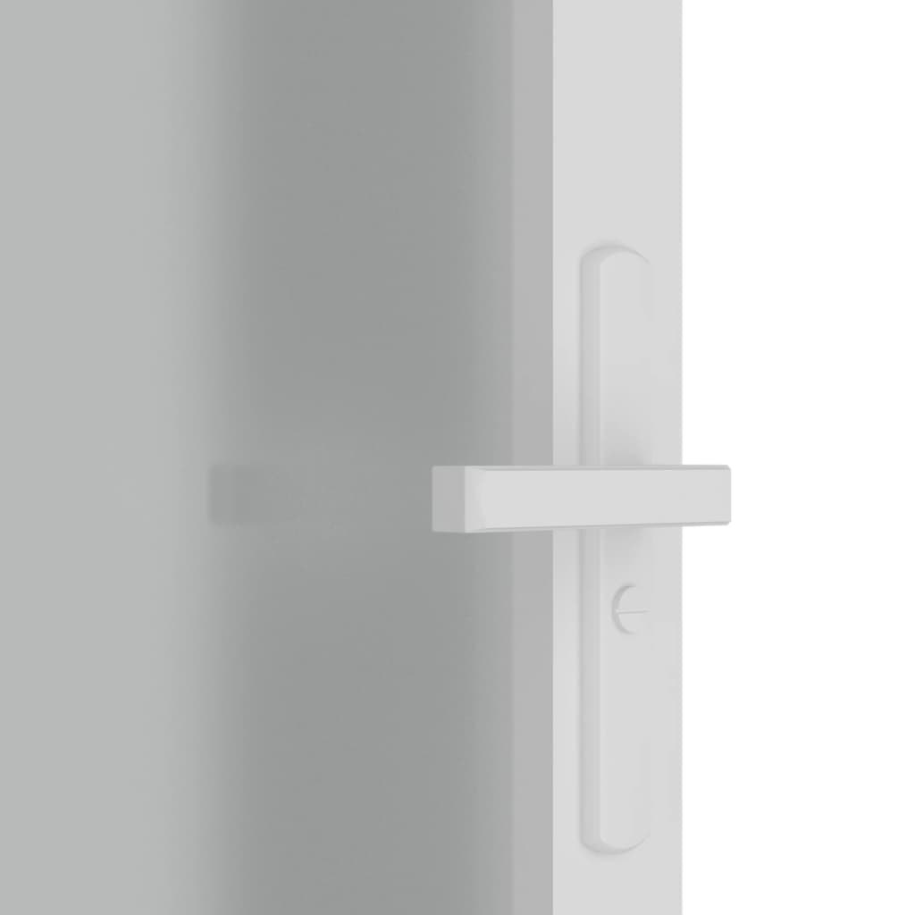 Dør 93x201,5 cm mat glas og aluminium hvid - hvid og matteret, 93 x 201.5 cm, 1, 3x2 gitter - number 5.