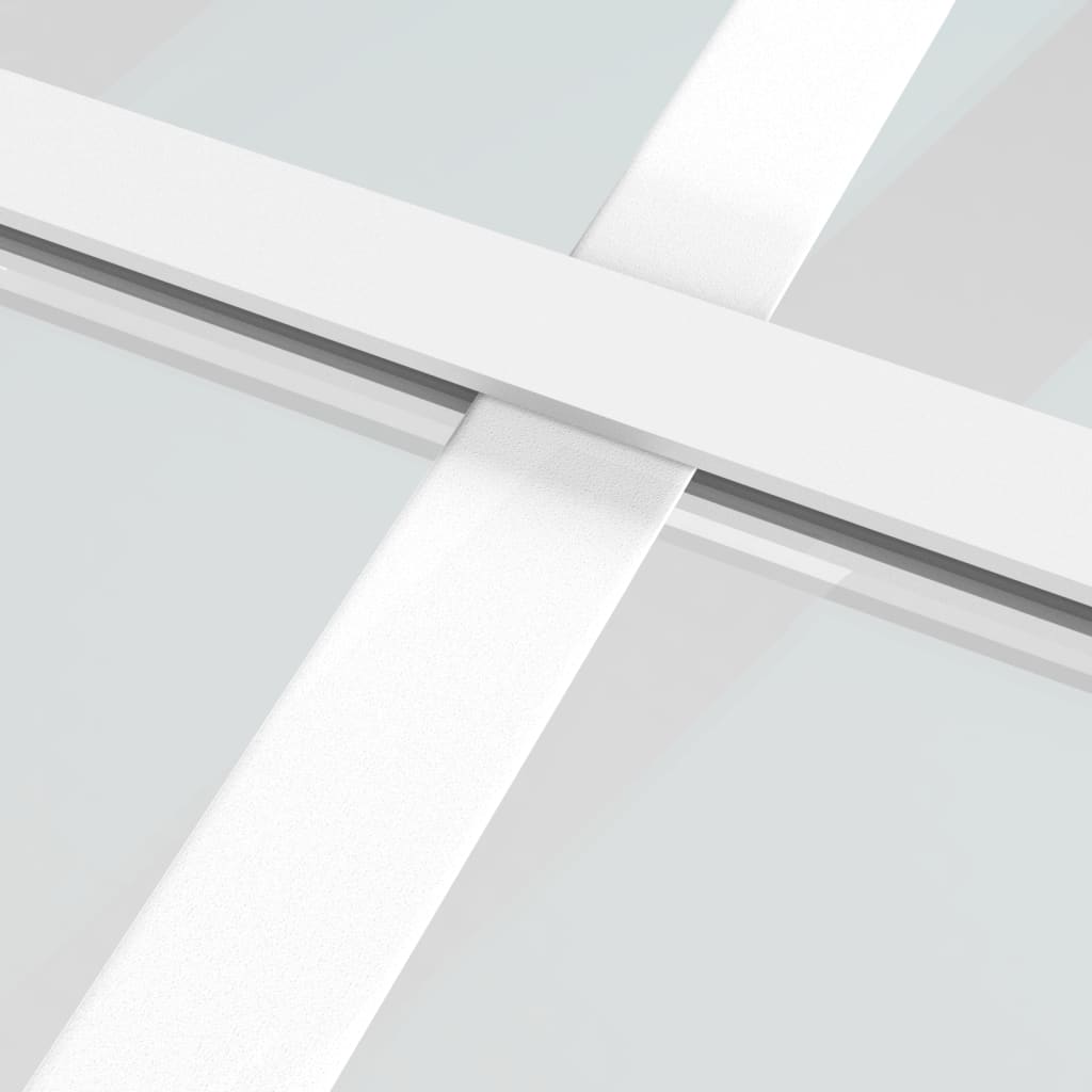 Dør 93x201,5 cm mat glas og aluminium hvid - hvid og matteret, 93 x 201.5 cm, 1, 3x2 gitter - number 6.