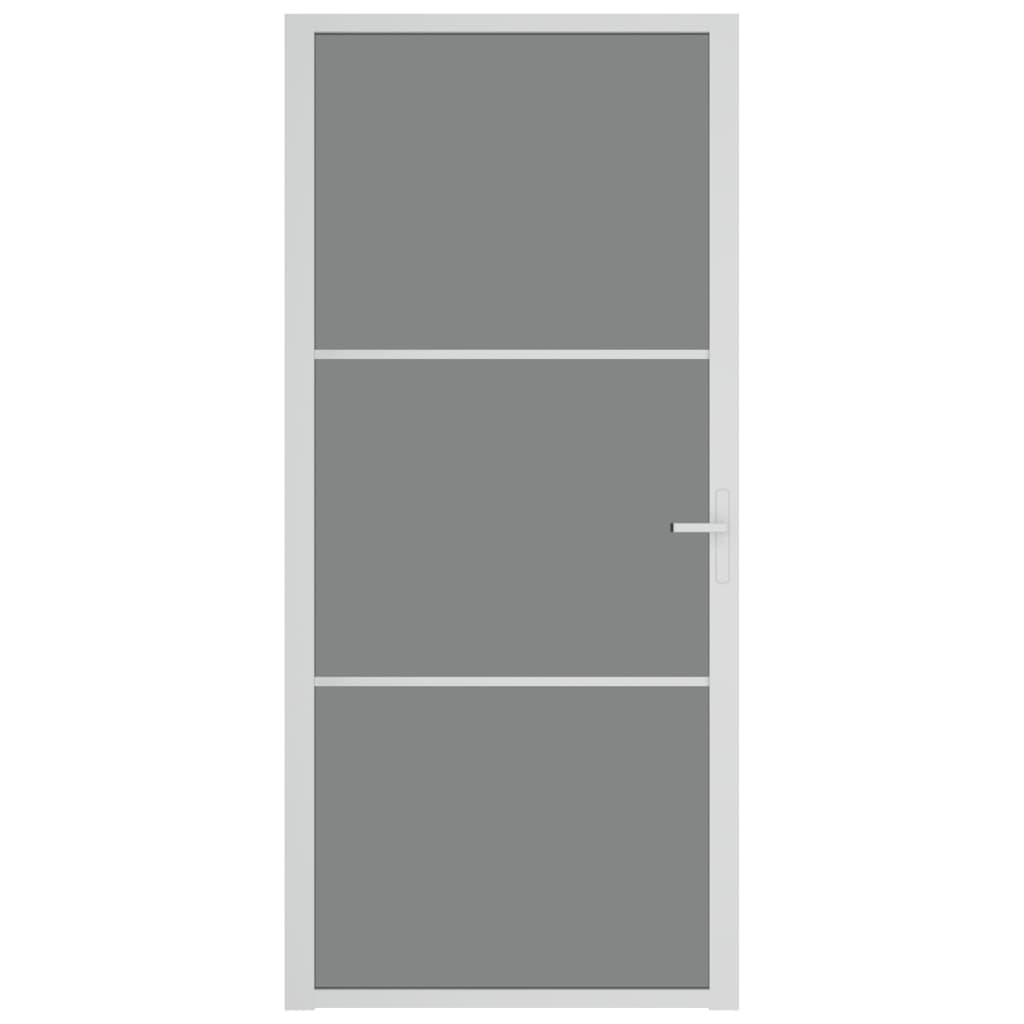Dør 93x201,5 cm sikkerhedsglas og aluminium hvid - hvid og mørk transparant, 93 x 201.5 cm, 1, 2 horisontale stænger - number 3.