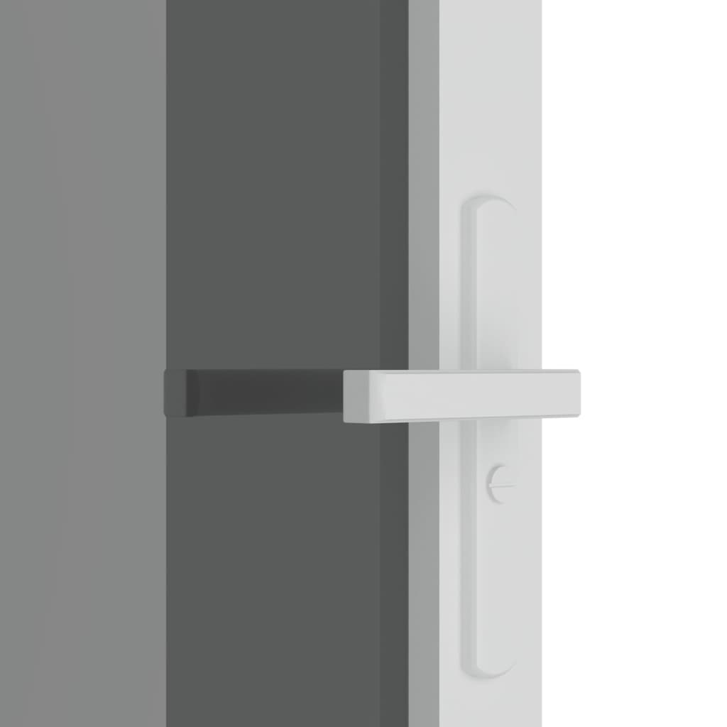 Dør 93x201,5 cm sikkerhedsglas og aluminium hvid - hvid og mørk transparant, 93 x 201.5 cm, 1, 2 horisontale stænger - number 5.