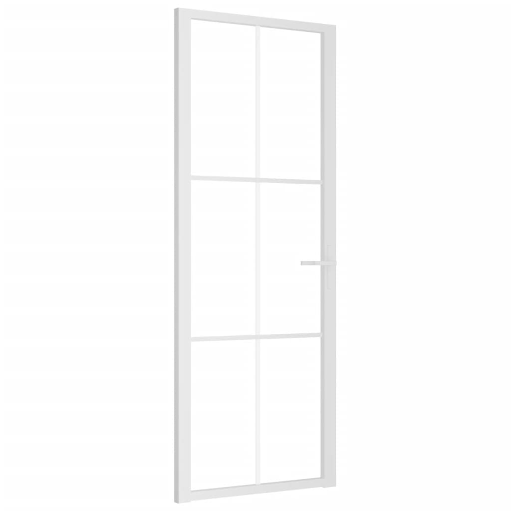 Dør 76x201,5 cm sikkerhedsglas og aluminium hvid - hvid og transparant¨, 76 x 201.5 cm, 1, 3x2 gitter - number 2.