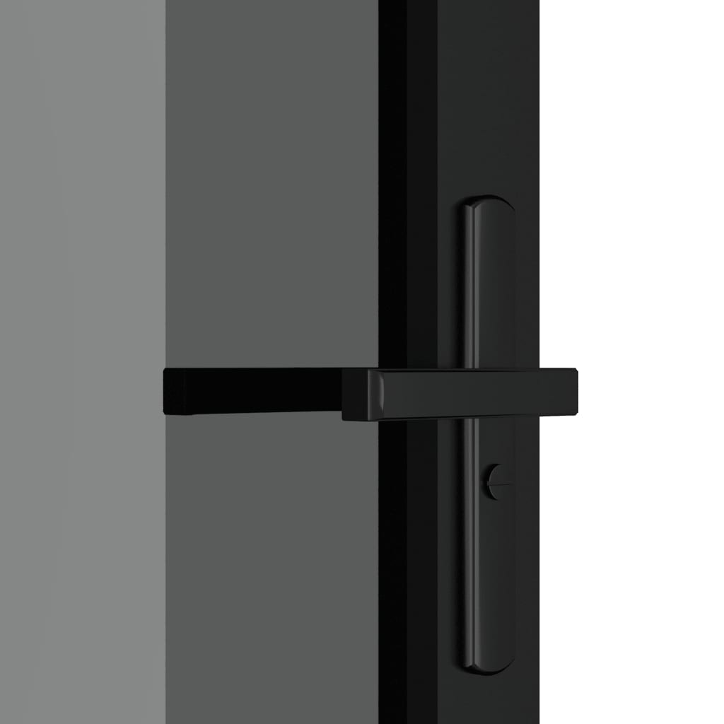 Dør 93x201,5 cm sikkerhedsglas og aluminium sort - sort og mørk transparant, 93 x 201.5 cm, 1, 3x2 gitter - number 5.
