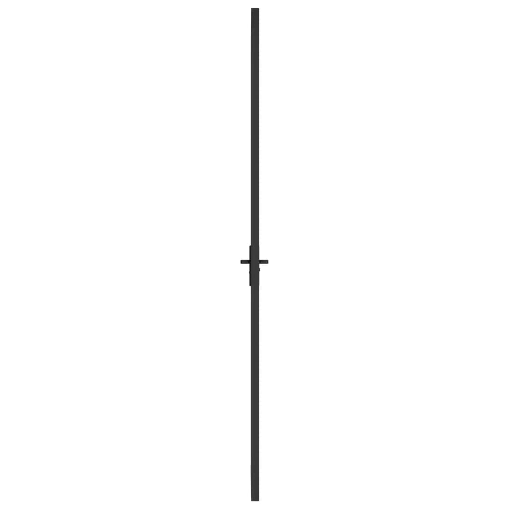 Dør 93x201,5 cm sikkerhedsglas og aluminium sort - sort og mørk transparant, 93 x 201.5 cm, 1, 3x2 gitter - number 4.