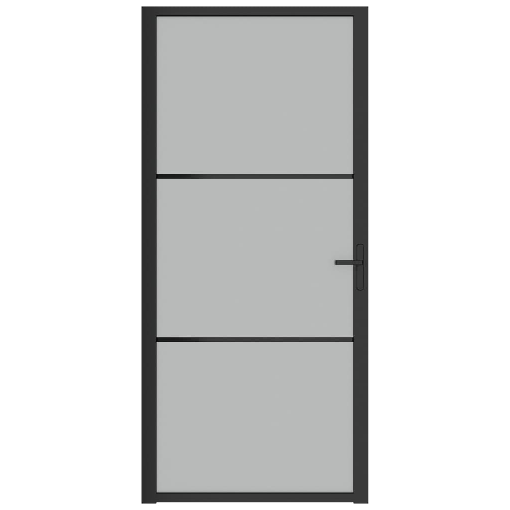 Dør 93x201,5 cm sikkerhedsglas mat glas og aluminium sort - number 3.