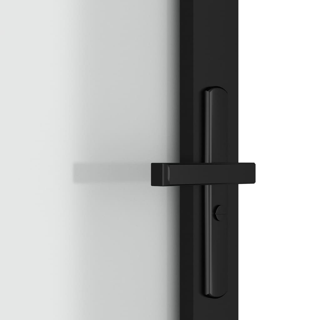 Dør 93x201,5 cm sikkerhedsglas mat glas og aluminium sort - number 5.