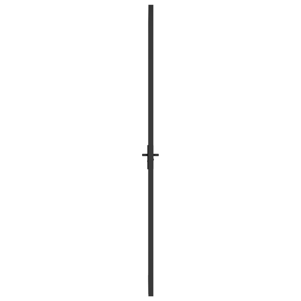 Dør 83x201,5 cm mat glas og aluminium sort - sort og matteret, 83 x 201.5 cm, 1, 2 horisontale stænger - number 4.