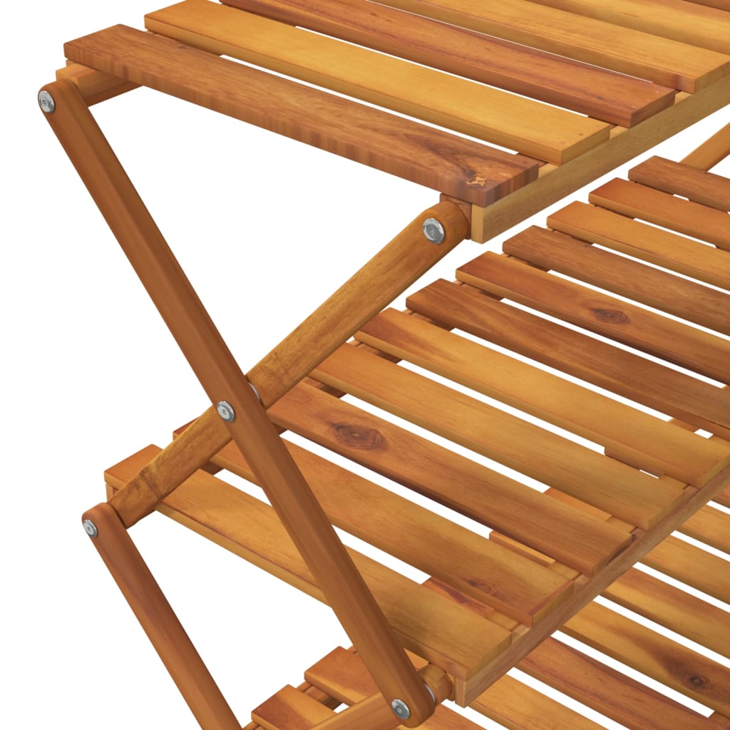 Sammenleggbar bokhylle med 3 hyller 70x31x63 cm solid akasietre brun - 1, 70 cm - number 10.