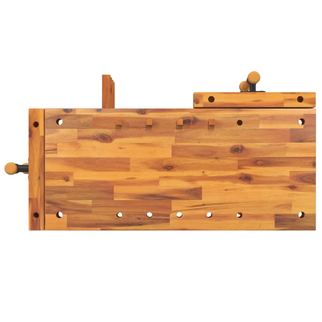 Arbetsbänk med skruvstycke 92x48x83 cm massivt akaciaträ - number 6.