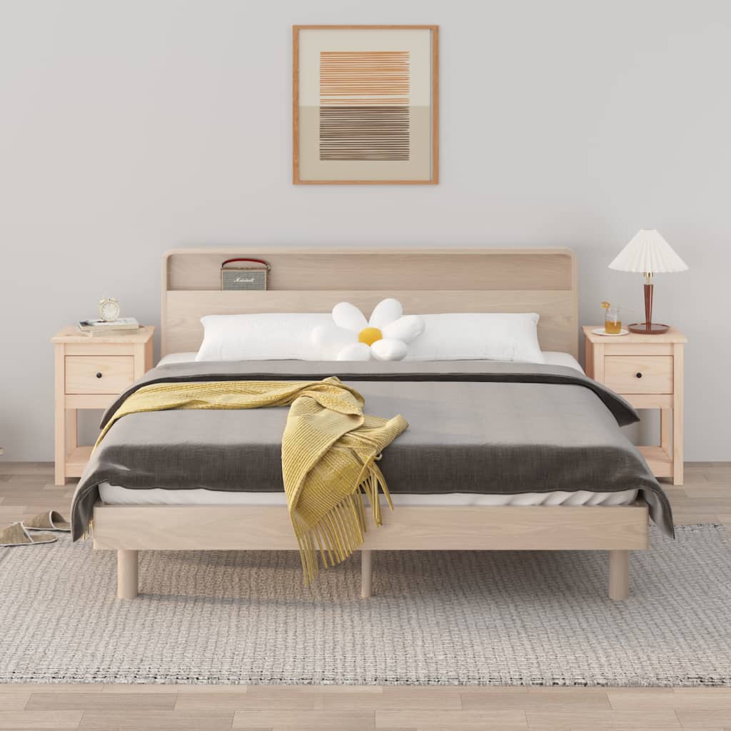 Sengeborde stk. 40x35x61,5 cm massivt fyrretræ - naturfarvet, 2, 1 - number 1.