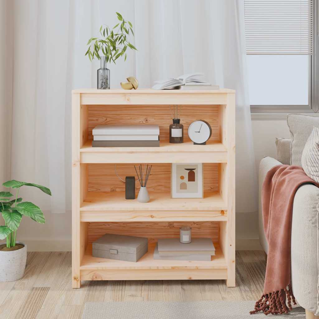 Bogreol 80x35x97 cm massivt fyrretræ - naturfarvet, 1, 97 cm, 80 cm - number 3.