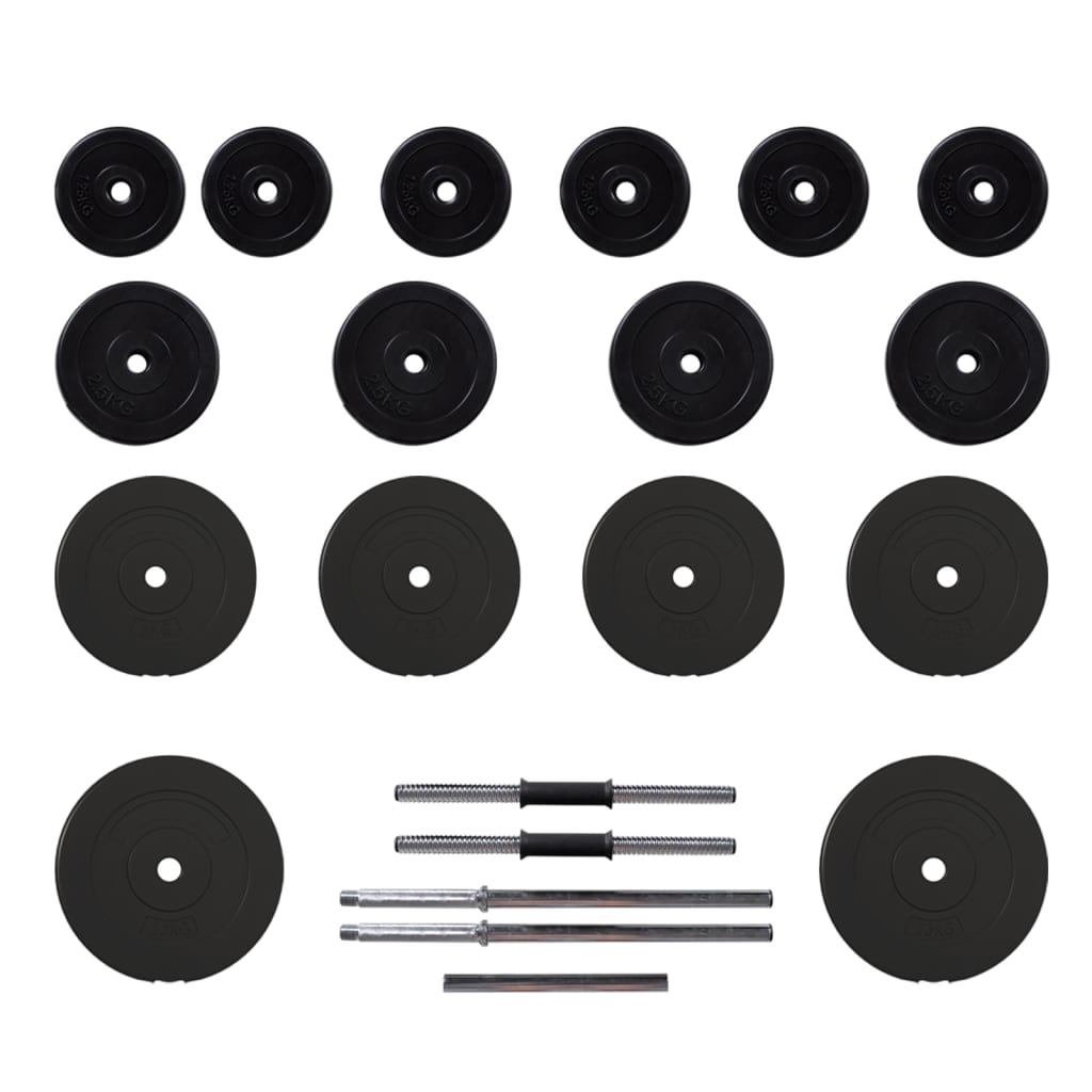 Vægtstang og håndvægt med skiver 60 kg - number 2.