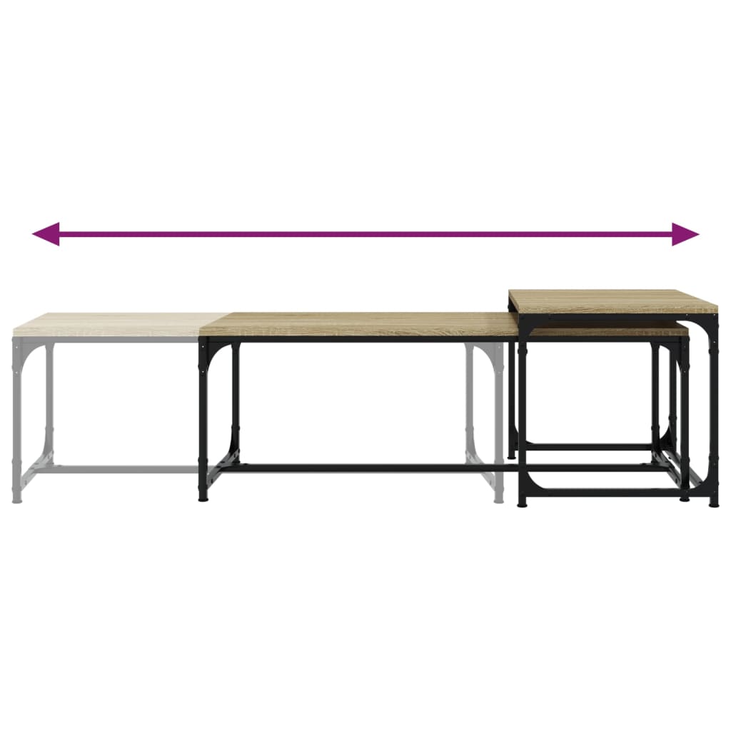 Klub stolići 2 kom. konstruirano drvo - sonoma hrast, 1 - number 6.
