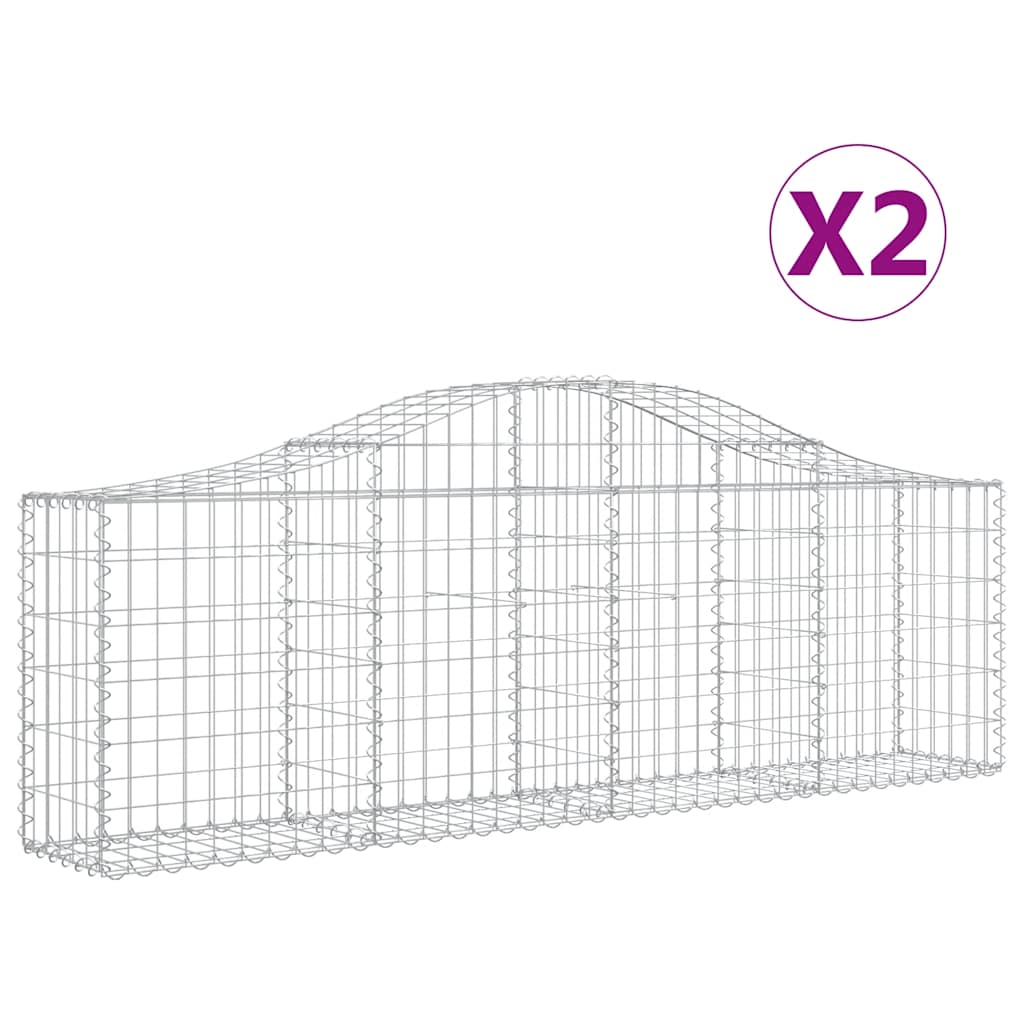 Buede gabionkurve stk. galvaniseret jern - 200 x 30 x 60/80 cm, 2 - number 2.