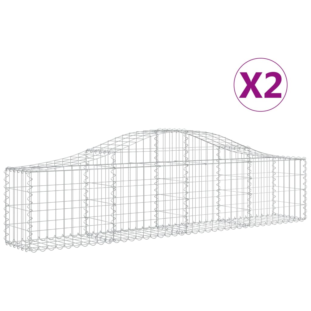 Buede gabionkurve stk. galvaniseret jern - 200 x 30 x 40/60 cm, 2 - number 2.