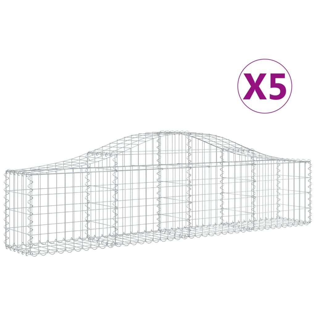 Curved gabion basket pcs. galvanized iron - 200 x 30 x 40/60 cm, 5 - number 2.