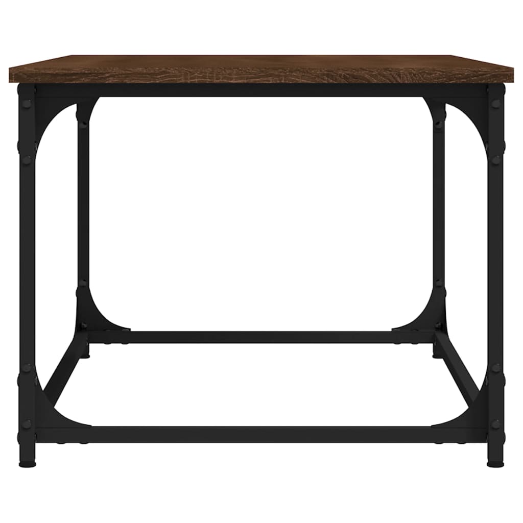 Stolik kawowy z drewna klejonego i żelaza dąb brązowy - dąb brązowy, 80 x 50 x 40 cm, 1 - number 7.