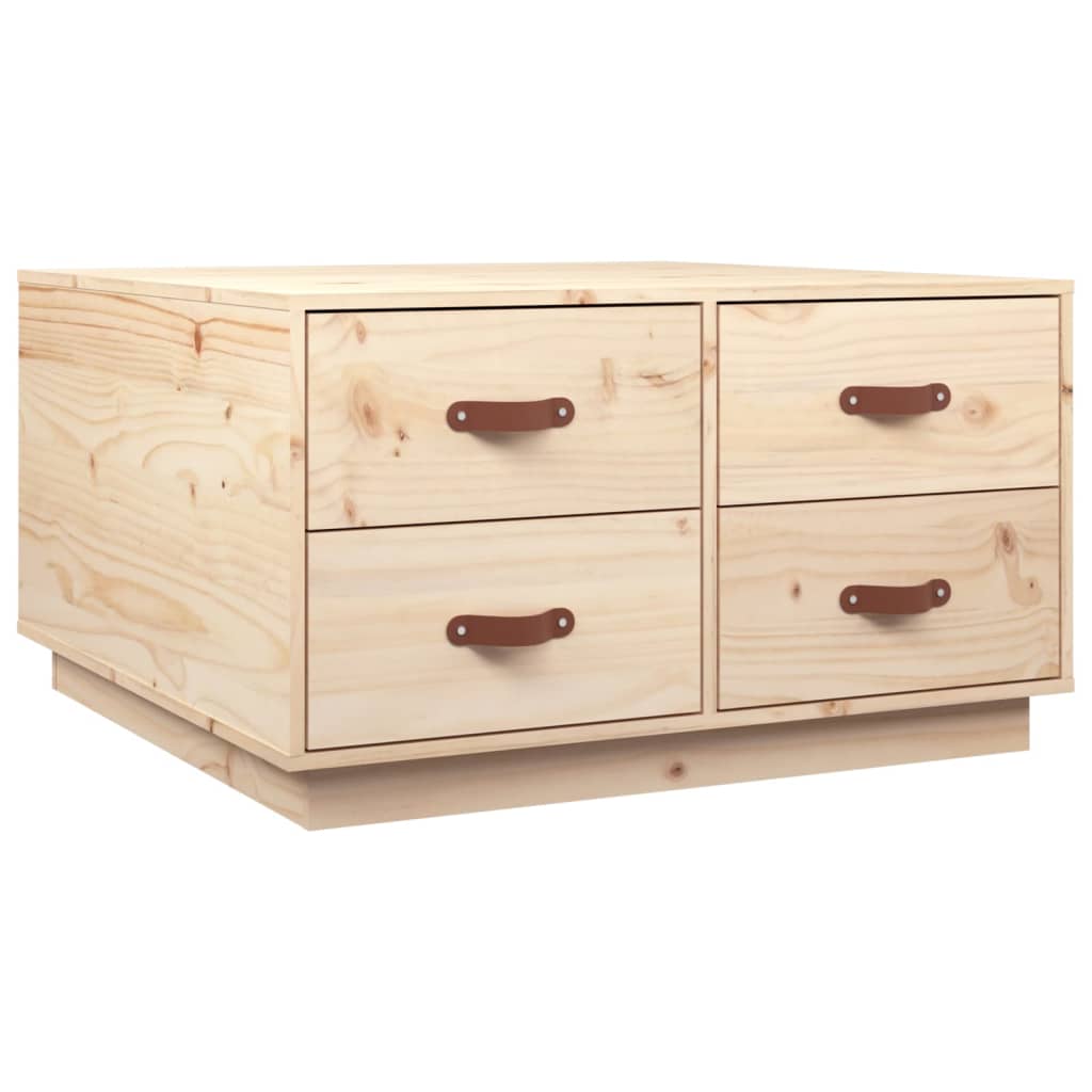 Sofabord 80x80x45 cm massivt fyrretræ - naturfarvet, 1 - number 2.