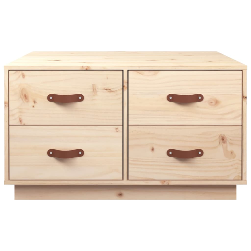 Sofabord 80x80x45 cm massivt fyrretræ - naturfarvet, 1 - number 6.