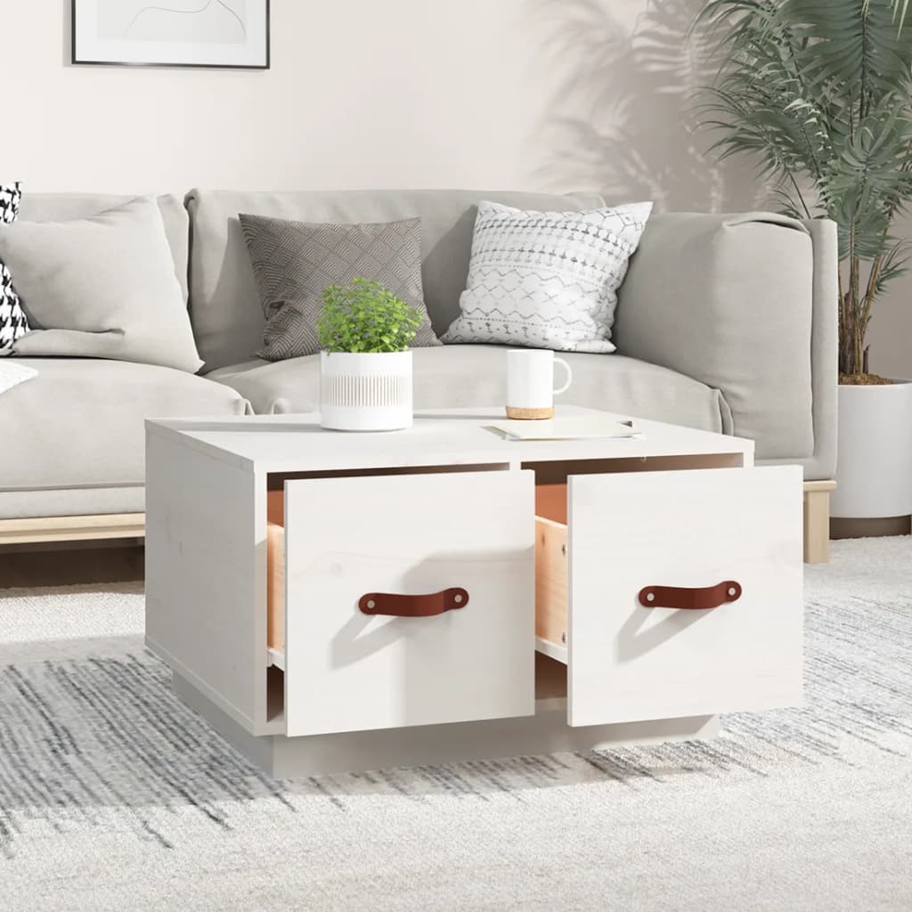 Coffee table 60x53x35 cm solid pine - white, 1 - number 3.