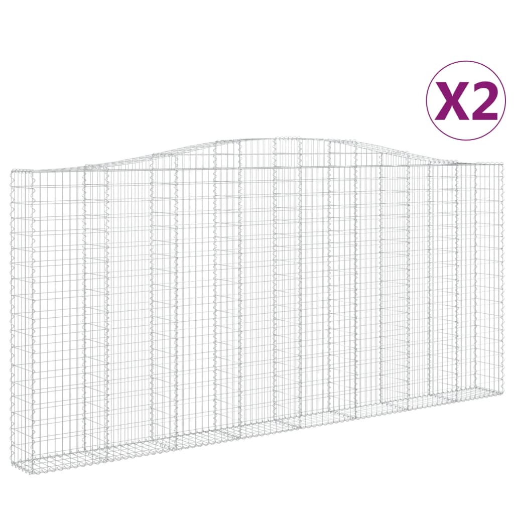 Zakrivljeni gabion basket pcs. galvanizirano željezo - 400 x 30 x 180/200 cm, 2 - number 2.