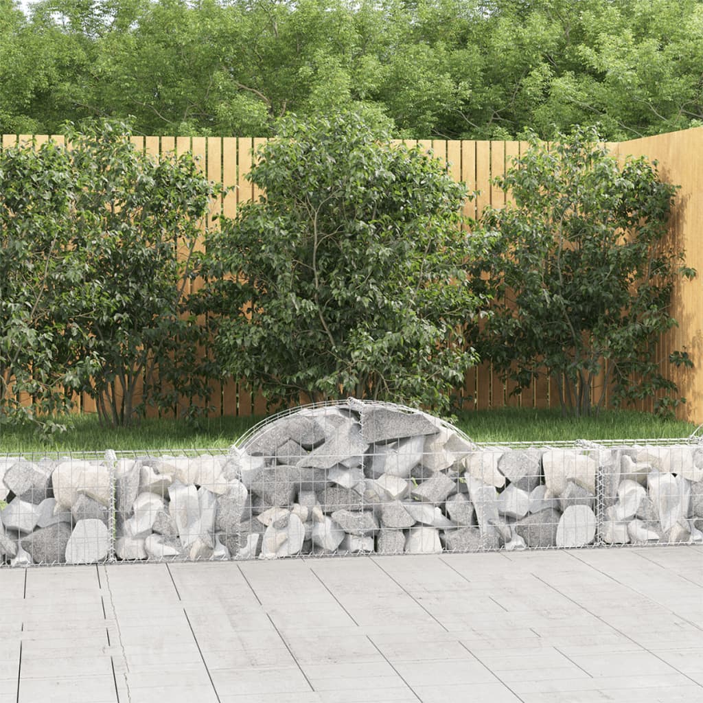 Curved gabion basket pcs. galvanized iron - 200 x 30 x 40/60 cm, 2 - number 1.