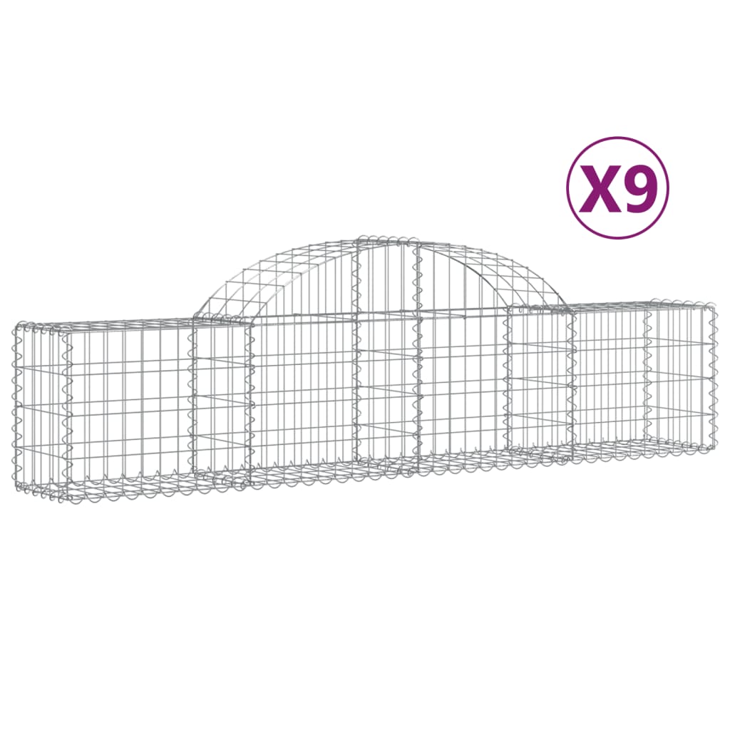 Buede gabionkurve stk. galvaniseret jern - 200 x 30 x 40/60 cm, 9 - number 2.