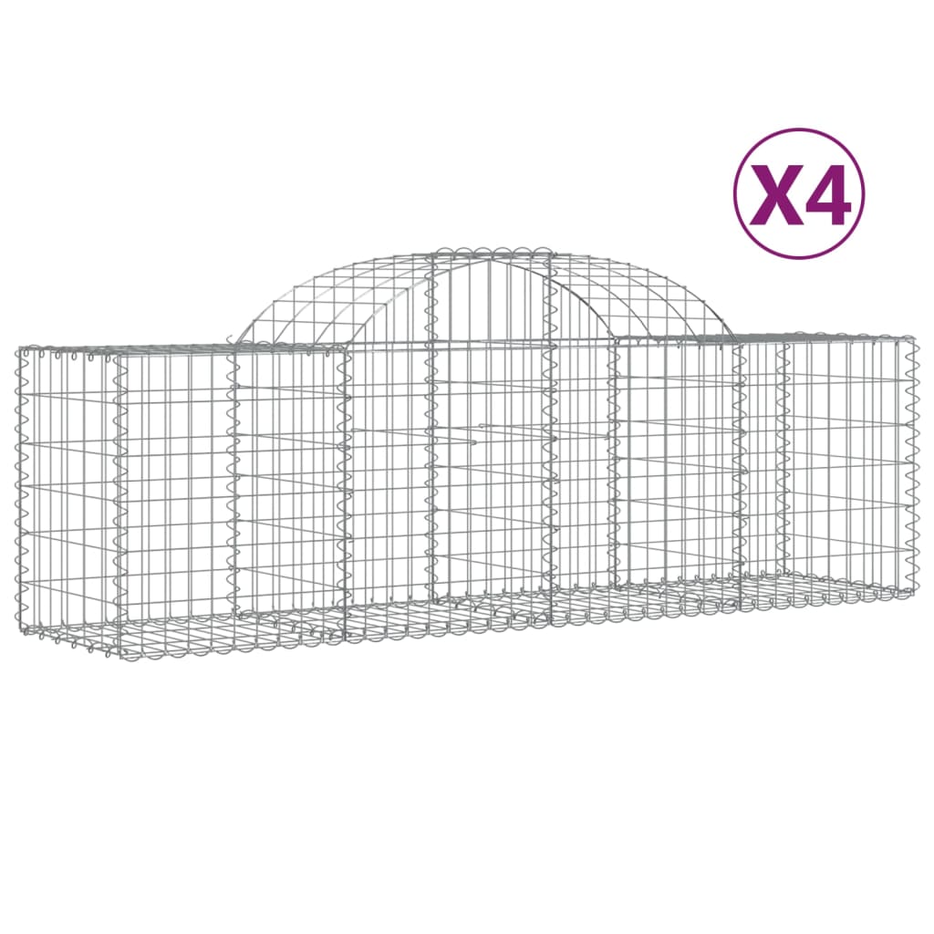 Curved gabion basket pcs. galvanized iron - 200 x 50 x 60/80 cm, 4 - number 2.