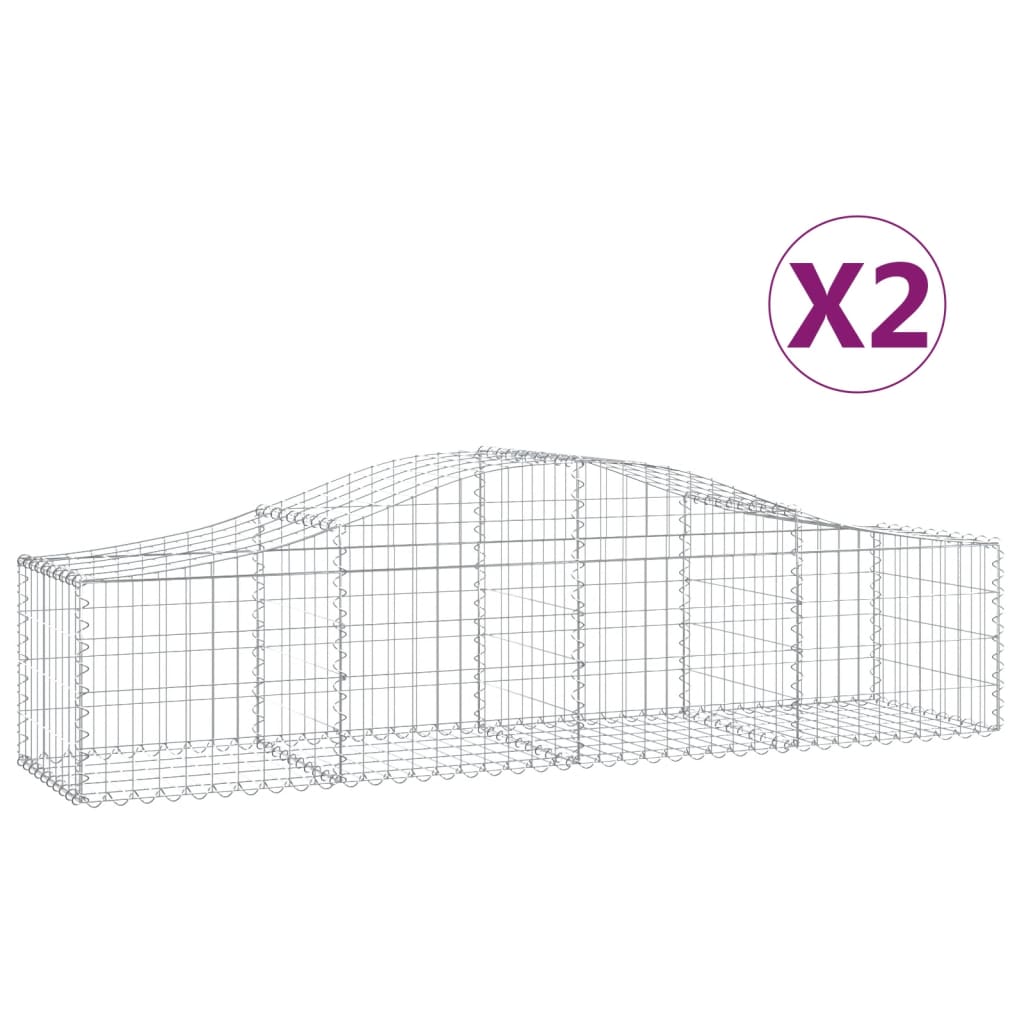 Curved gabion baskets pcs. galvanized iron - 200 x 50 x 40/60 cm, 2 - number 2.