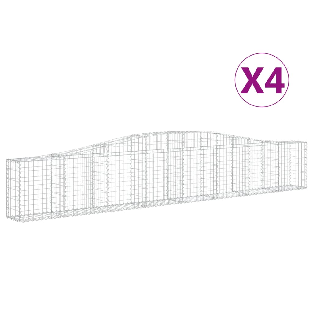 Buede gabionkurve stk. galvaniseret jern - 400 x 30 x 60/80 cm, 4 - number 2.
