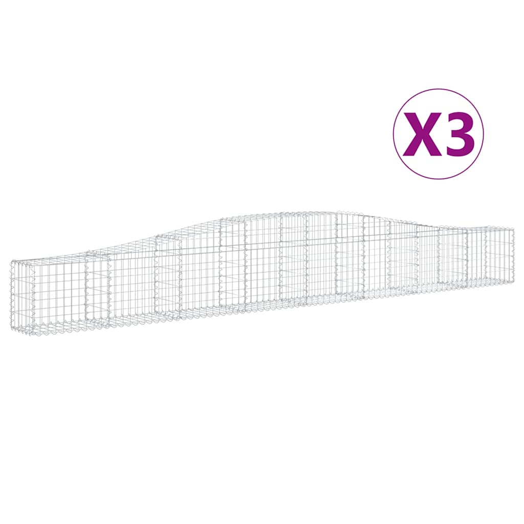 Buede gabionkurve stk. galvaniseret jern - 400 x 30 x 40/60 cm, 3 - number 2.