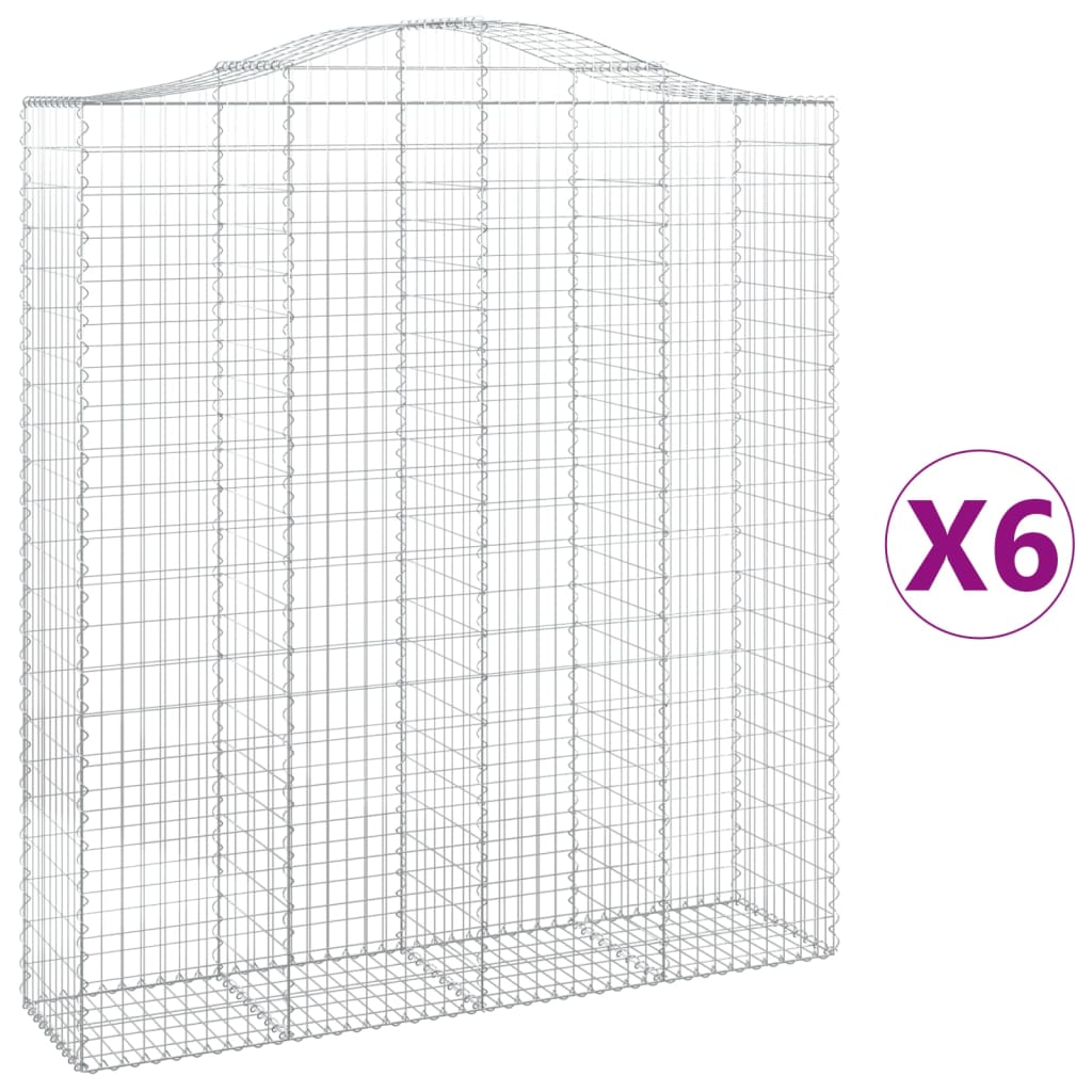 Buede gabionkurve stk. galvaniseret jern - 200 x 50 x 220/240 cm, 6 - number 2.