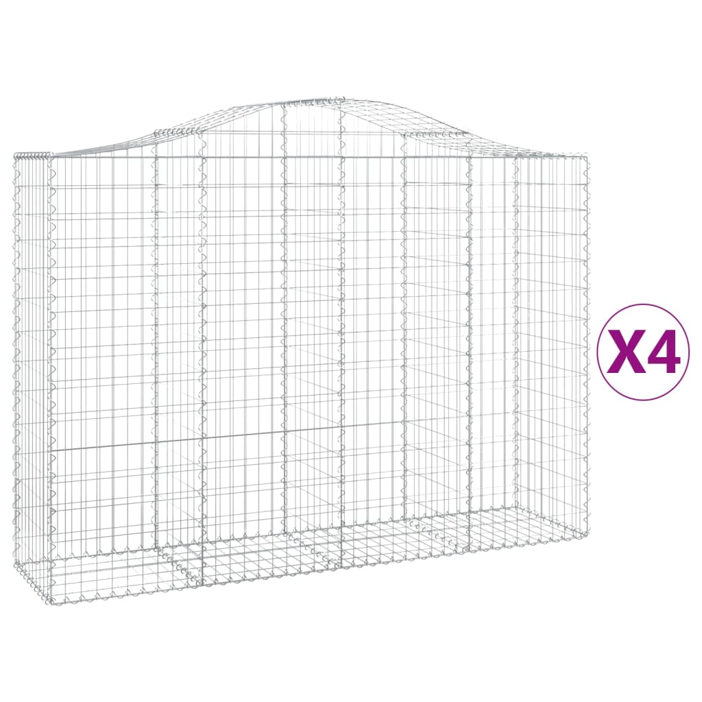 Curved gabion baskets pcs. galvanized iron - 200 x 50 x 140/160 cm, 4 - number 2.