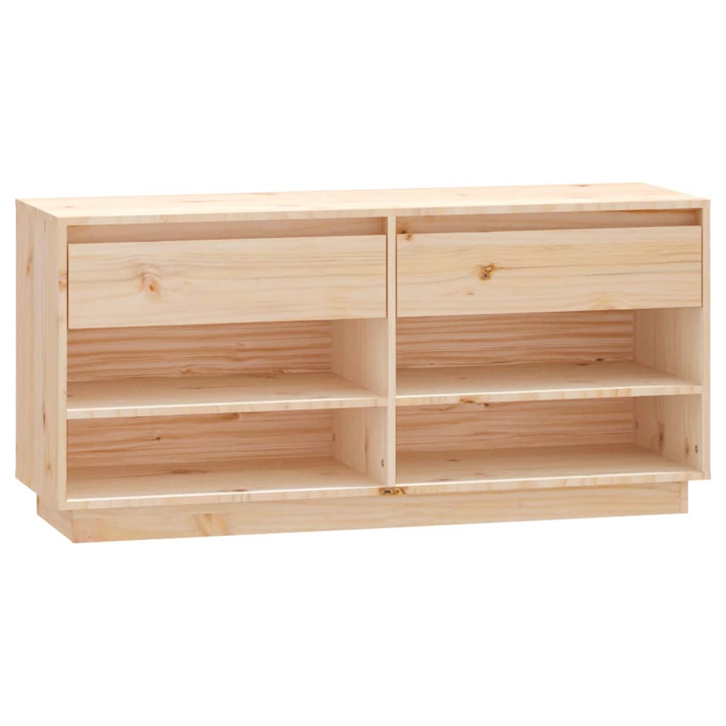 Shoe rack 110x34x52 cm solid pine - natural colour, 1 - number 2.