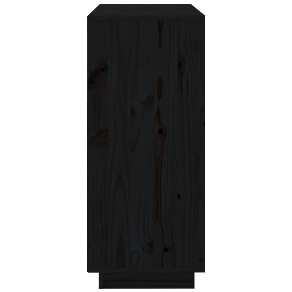 Credenza 70x34x80 cm pino massello - nero, 1 - number 7.