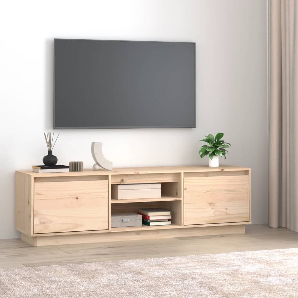 Stolik rtv 140x35x40 cm sosna lita - kolor naturalny, 1 - number 1.