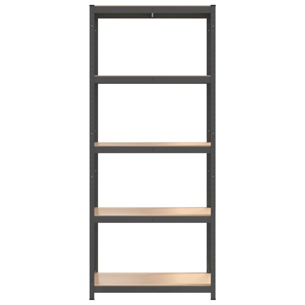 Scaffali. 5 ripiani antracite in legno costruito in acciaio - grigio antracite, 75 x 30 x 172 cm, 2, x - number 5.