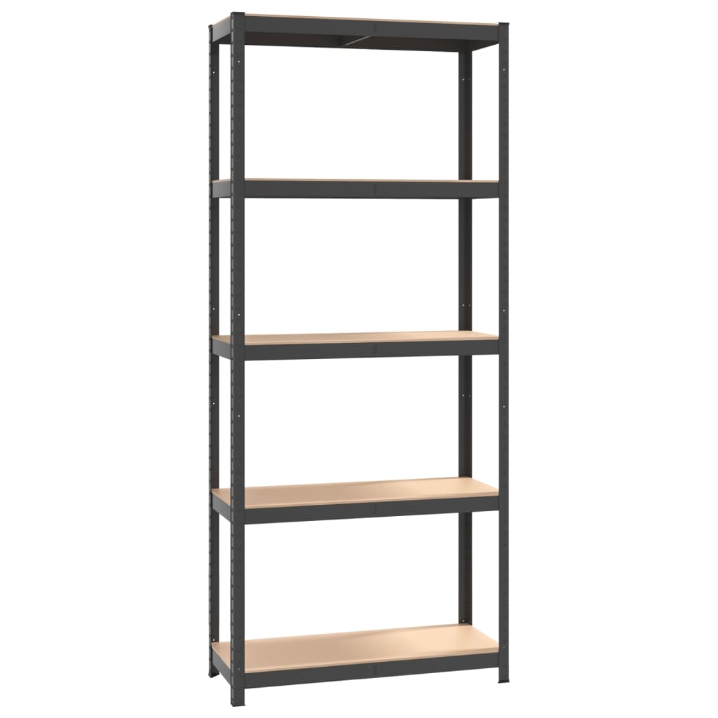 Scaffali. 5 ripiani antracite in legno costruito in acciaio - grigio antracite, 75 x 30 x 172 cm, 2, x - number 4.