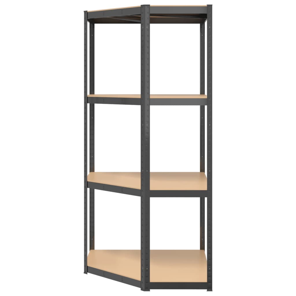 Scaffali. 4 ripiani antracite in legno costruito in acciaio - grigio antracite, 75 x 75 x 160 cm, 1, 4 - number 9.