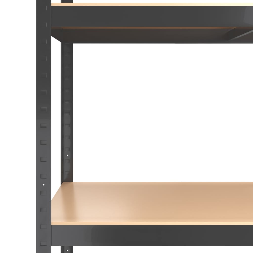 Scaffali. 4 ripiani in legno costruito in acciaio - grigio antracite, 75 x 75 x 160 cm, 1, 2 - number 12.