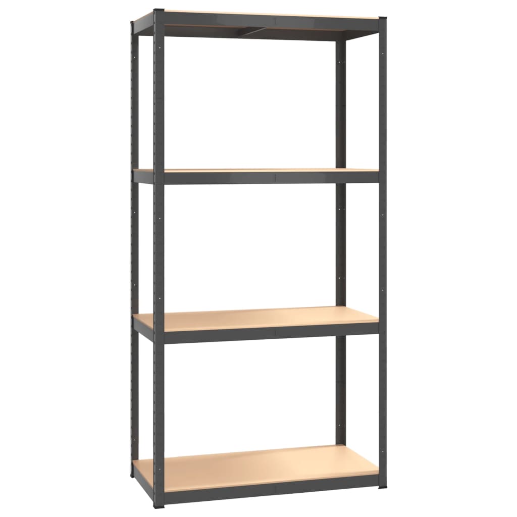 Scaffali. 4 ripiani in legno costruito in acciaio - grigio antracite, 75 x 75 x 160 cm, 1, 2 - number 5.